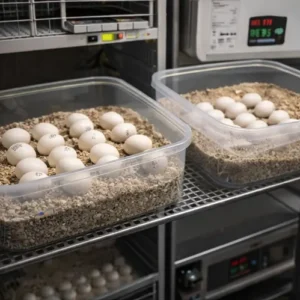 Certified Cockatiel fertile eggs prepared for professional incubation